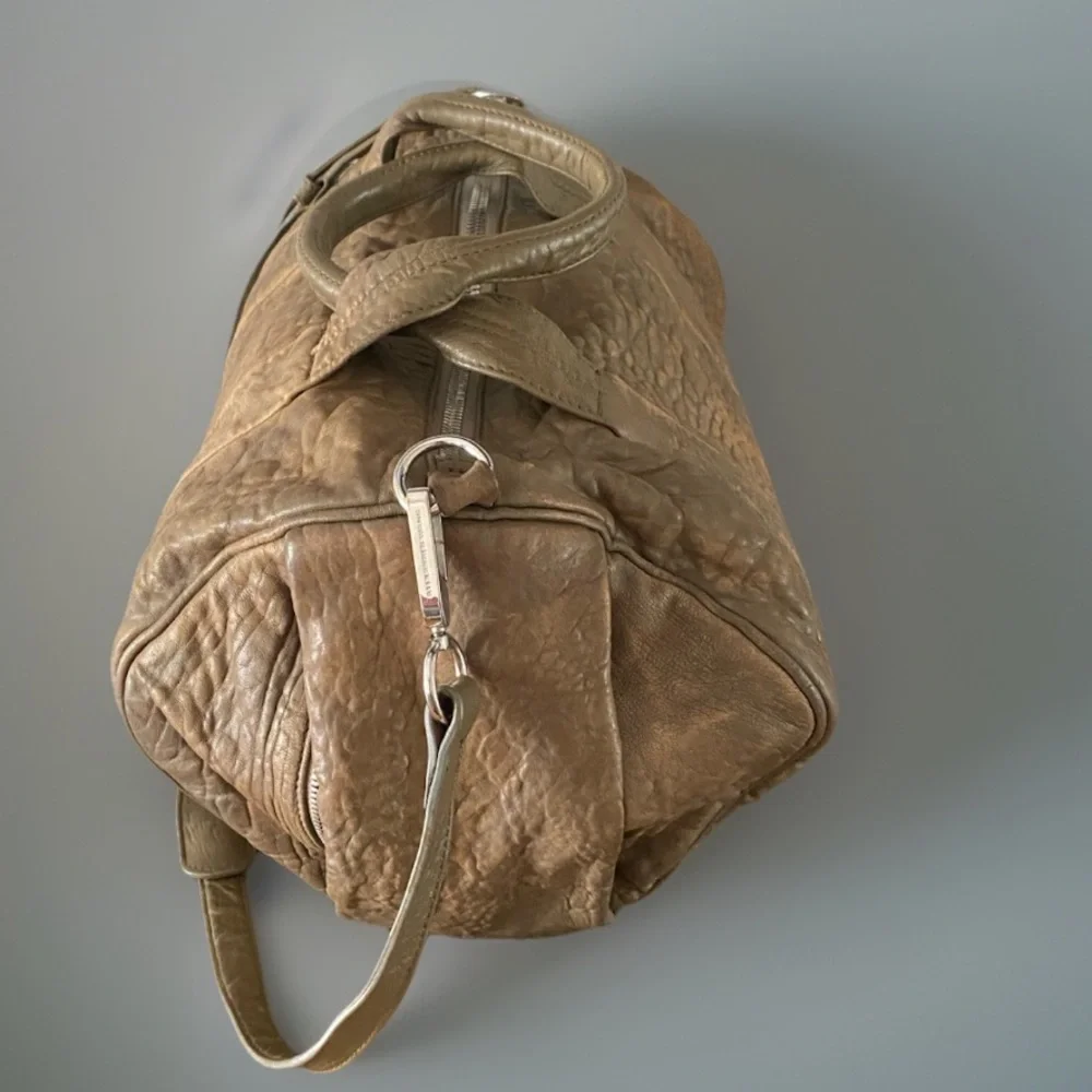 Alexander Wang Rocco Bag Mushroom Grey Pebbled Leather Silver Hardware $1295 men